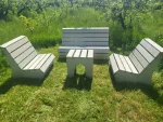 Set mobilier de grădină, fotolii + bancă + masă - imagine 5