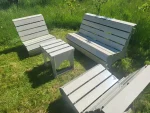 Set mobilier de grădină, fotolii + bancă + masă - imagine 6